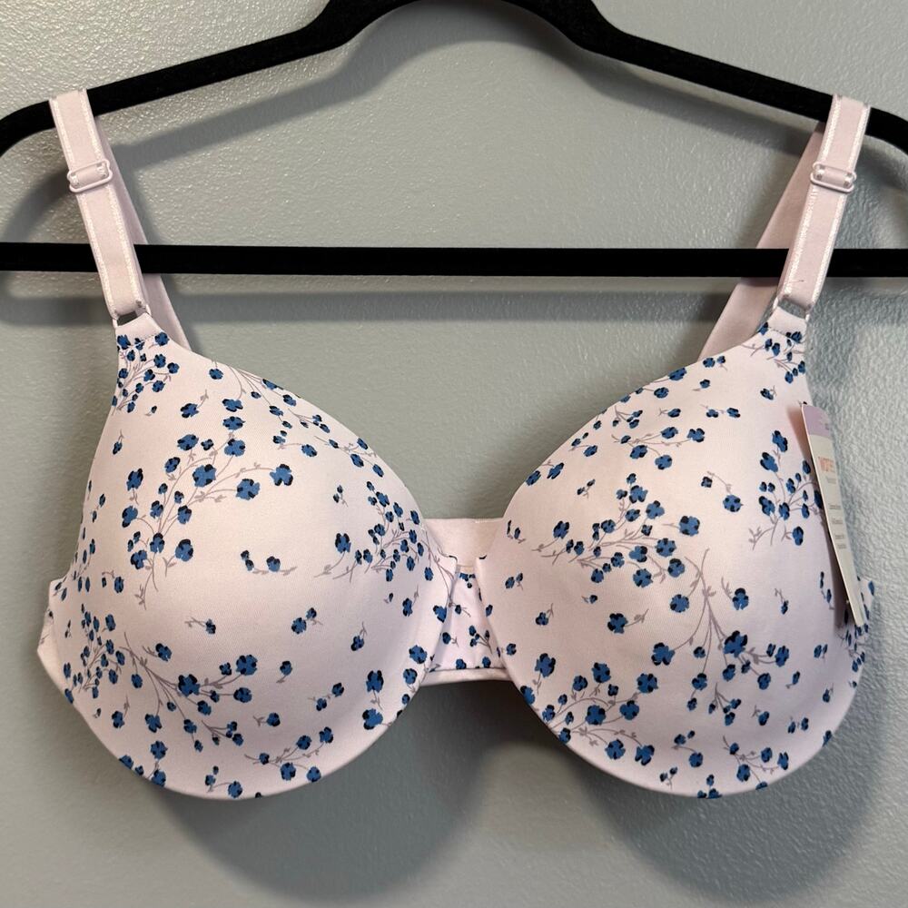Warners Cushioned Underwire Lightly Lined T-Shirt Bra NEW 36D Orchid Hush Floral